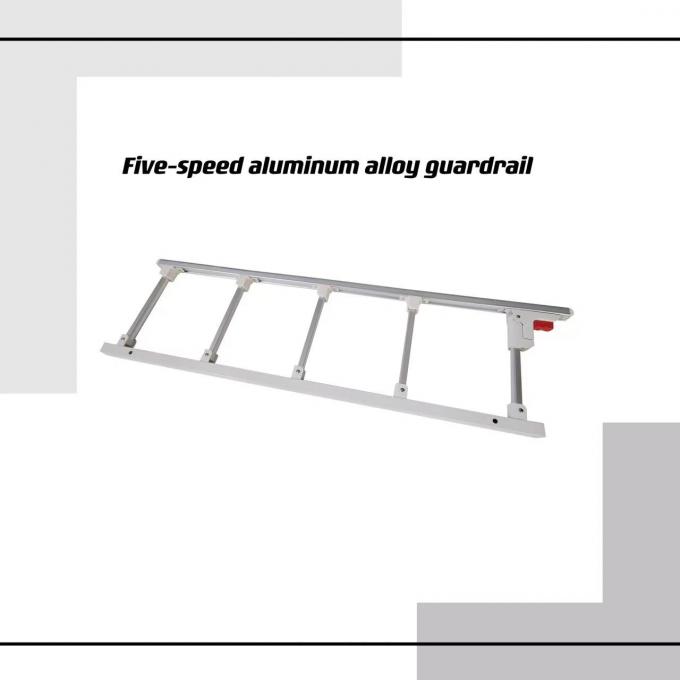 Pięciobiegunowe srebrne składane poręcze boczne łóżka medycznego Poręcz ze stopu aluminium 0