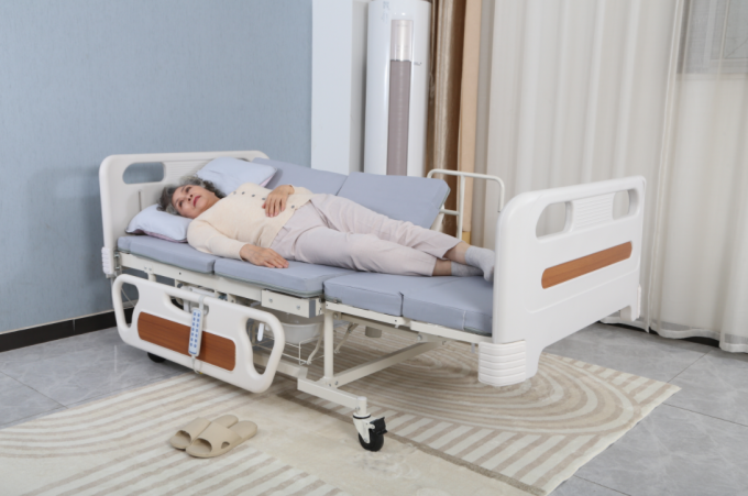 Białe regulowane elektryczne wielofunkcyjne łóżko pielęgniarskie dla szpitali 2090*1020mm 0
