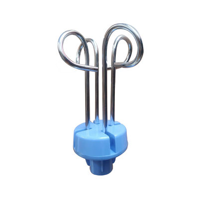 Szpitalny haczyk na słupek infuzyjny niebieski i biały metalowy materiał z tworzywa sztucznego