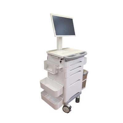 White Medical Mobile Information Wózek pielęgniarski z kółkiem hamulcowym