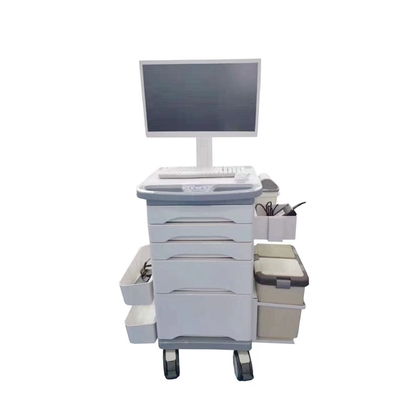 White Medical Mobile Information Wózek pielęgniarski z kółkiem hamulcowym