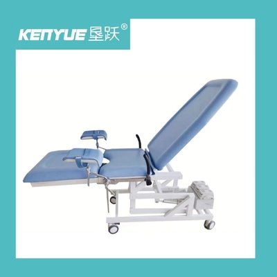 Bule Color Electric 3 Fcuntion Delivery Bed 90cm Metal Multifunctional Gynecological Table