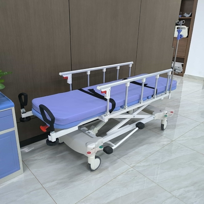 hydrauliczne nosze Hhospital Equipment Medical Patient Trolley składany balustrada przenoszenie wózka inwalidzkiego b