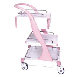 Rama ze stopu aluminium Instrument medyczny Trolley Bule Red z czterema cichymi rolkami