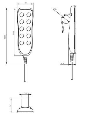 5-funkcyjny siłownik liniowy z pilotem medycznym ze skrzynką kontrolną