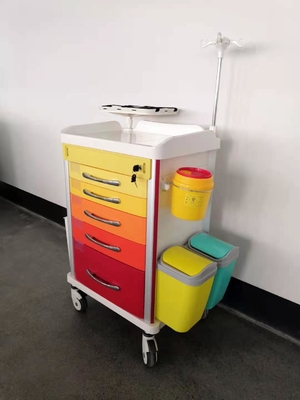 Wózek anestezjologiczny z czerwonym dozowaniem Materiał ABS ze stali aluminiowej